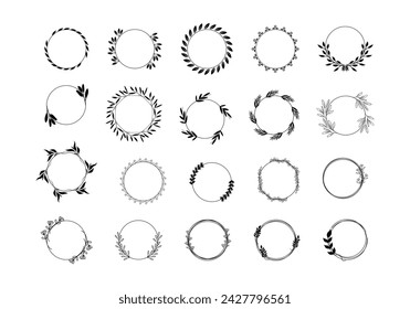 Leaf Frame Circle Element Set
