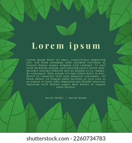 Leaf frame illustration social media template, social media post, social media banner