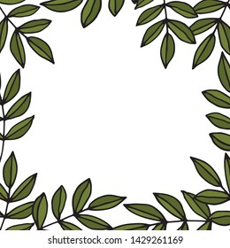 leaf frame isolated on white background