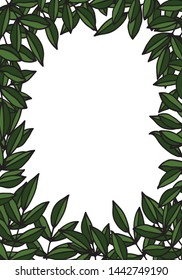 leaf frame isolated on white background