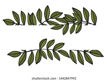 leaf frame isolated on white background