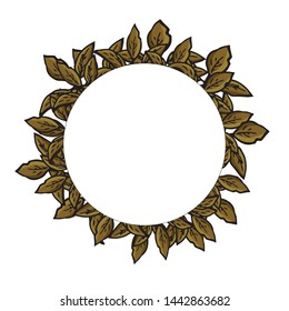 leaf frame isolated on white background