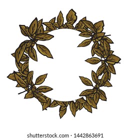 leaf frame isolated on white background