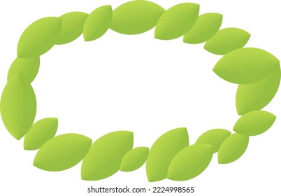 Leaf frame on white background.