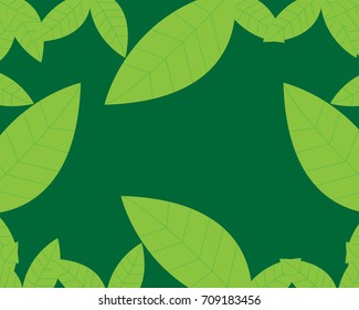 Leaf frame pattern background vector