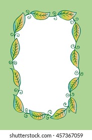 Leaf frame. Sketchy style.