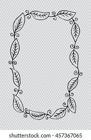 Leaf frame. Sketchy style.