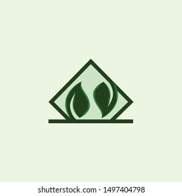 Leaf Frame Triangle Naturally Creative Logo