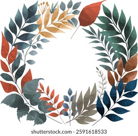 leaf frame watercolor, frame with leaves border, Clipart Botanical Card Frames, simple natural leaf wreath, leaves border, leaves arrangement, watercolor floral frame, Watercolor painted floral wreath