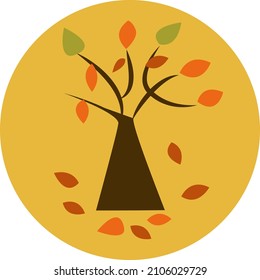 Leaf free tree, illustration, vector on a white background.