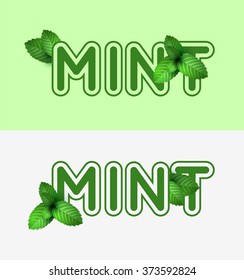 Leaf of fresh mint banners for blog