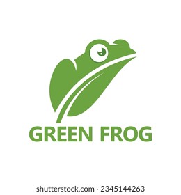 Leaf and frog logo design vector