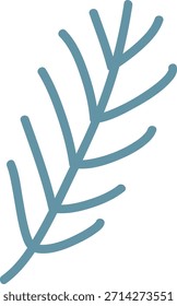 Leaf frond drawn with smooth curved strokes in clean line art. Symbol of nature, growth, calm, and organic purity for eco branding. Cartoon vector illustration.