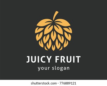 Leaf fruit. Abstract logo vector template.