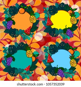 Leaf and fruit colorful background wallpaper illustration design