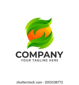 leaf fruit vegetables fresh nature color logo