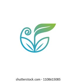 leaf full color logo template