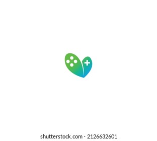 Elemento de promoción de marca gráfica vectorial de plantilla de diseño del logotipo del jugador de hoja.