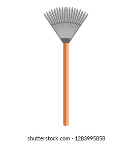 Leaf garden rake icon. Cartoon of leaf garden rake vector icon for web design isolated on white background