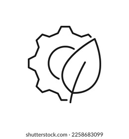 Hoja y equipo. Concepto de icono de la industria ecológica aislado sobre fondo blanco. Ilustración del vector