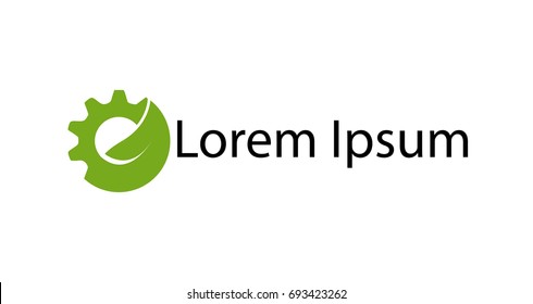 Leaf and gear icon / environmental protection icon
