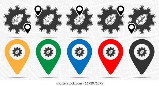 Verlassen Sie die Gänge Symbol in der Position gesetzt. Einfache Bildyph, flache Illustration Element von Designsymbolen für nachhaltige Energie