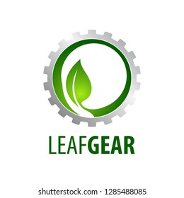 Leaf gear logo concept design. Symbol graphic template element vector