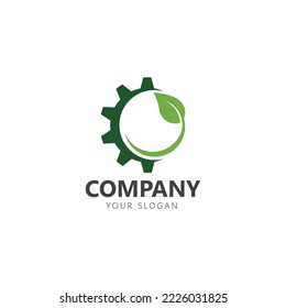 Leaf And Gear Logo Design Inspiration