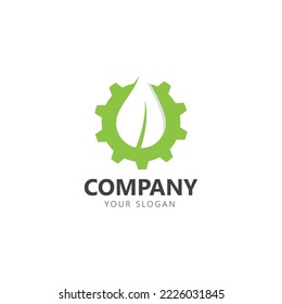 Leaf And Gear Logo Design Inspiration