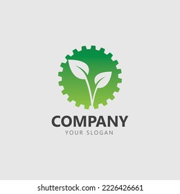 Leaf And Gear Logo Design Inspiration