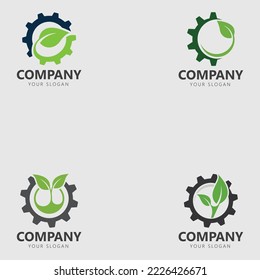 Leaf And Gear Logo Design Inspiration