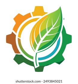 Leaf gear nature vector illustration