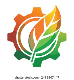 Leaf gear nature vector illustration
