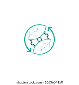 Leaf and gear vector logo design
