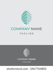 Leaf geometric green environment organic garden hotel logo clip art business company editable