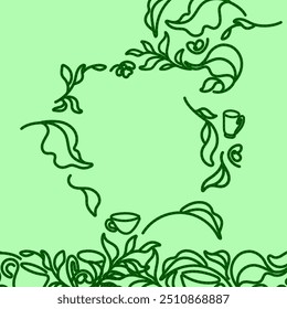 folha e padrão de vidro abstrato line art