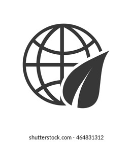 leaf global ecology nature save icon. Isolated and flat illustration. Vector graphic