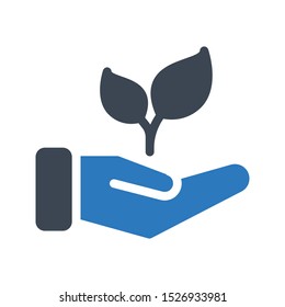 leaf glyph colour vector icon