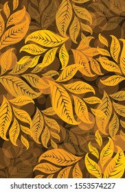 Leaf golden color pattern vector illustration design background wallpaper