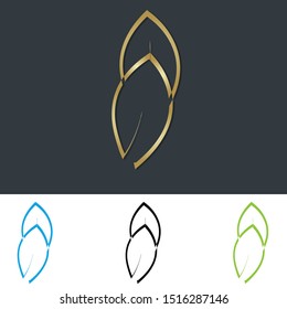 leaf golden logo vector design