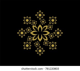leaf golden vector ornament