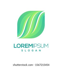 leaf gradient color logo design
