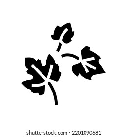 vector de icono de glifo verde de uva hoja. signo verde de uva hoja. ilustración de símbolo aislado