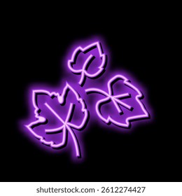 leaf grape green neon light sign vector. leaf grape green illustration