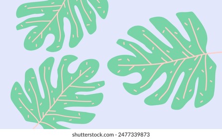 Leaf graphic element on color background