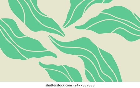 Leaf graphic element on color background