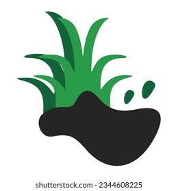 Leaf grass plant recolorable vector element