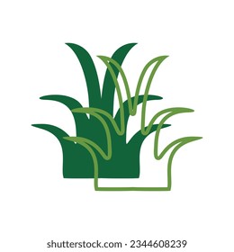 Leaf grass plant recolorable vector element