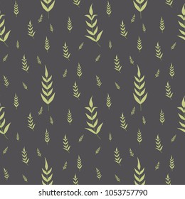 leaf and grass seamless pattern