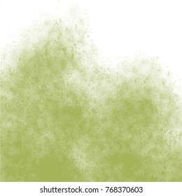 leaf green abstract watercolor cloud pattern with blurred areas and little darker spots on white background, vector illustration